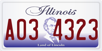 IL license plate A034323