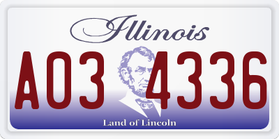 IL license plate A034336