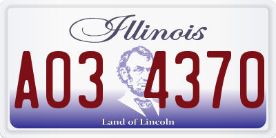 IL license plate A034370