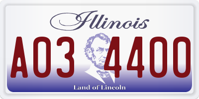 IL license plate A034400