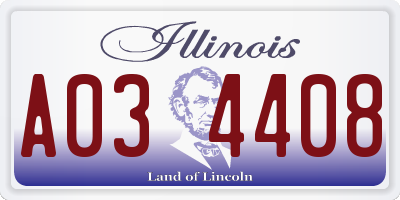 IL license plate A034408