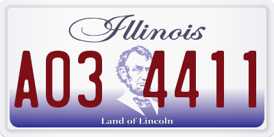 IL license plate A034411