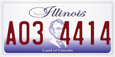 IL license plate A034414