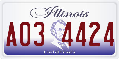 IL license plate A034424