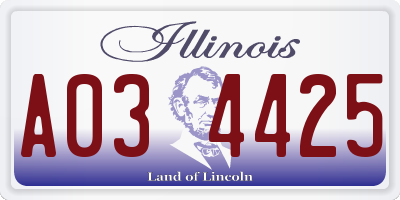 IL license plate A034425