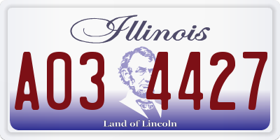 IL license plate A034427
