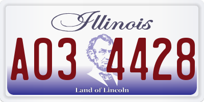 IL license plate A034428