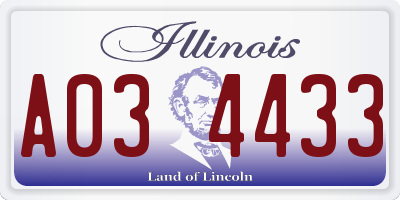 IL license plate A034433