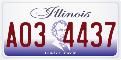 IL license plate A034437