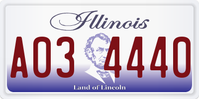 IL license plate A034440