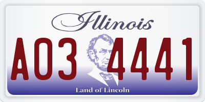 IL license plate A034441