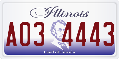 IL license plate A034443