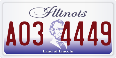 IL license plate A034449