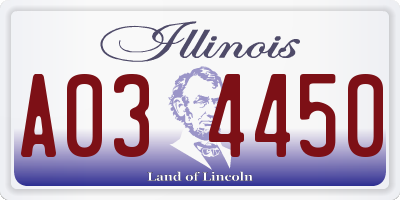 IL license plate A034450