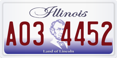 IL license plate A034452