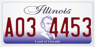 IL license plate A034453
