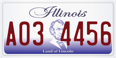 IL license plate A034456