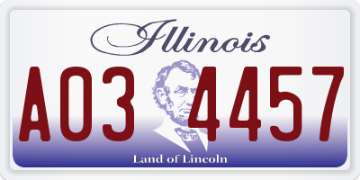 IL license plate A034457