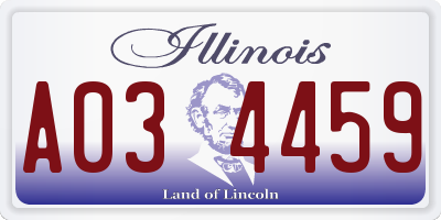 IL license plate A034459