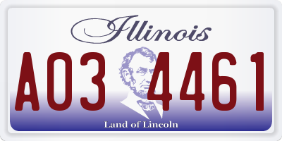 IL license plate A034461