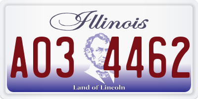 IL license plate A034462