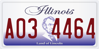 IL license plate A034464