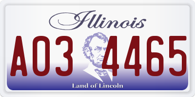 IL license plate A034465
