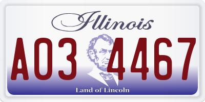 IL license plate A034467