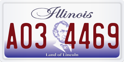 IL license plate A034469