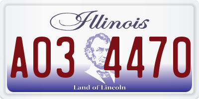 IL license plate A034470