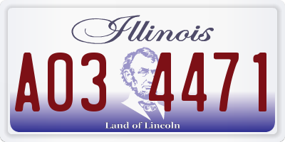IL license plate A034471