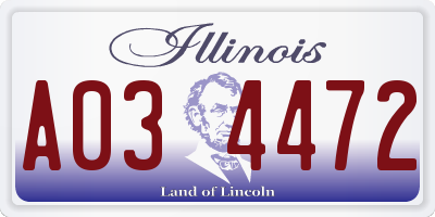 IL license plate A034472