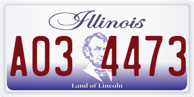 IL license plate A034473