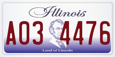 IL license plate A034476