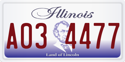 IL license plate A034477