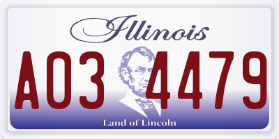 IL license plate A034479