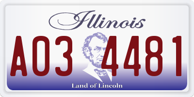 IL license plate A034481