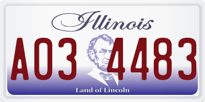 IL license plate A034483