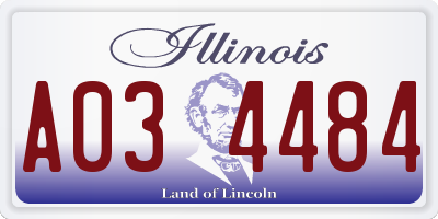 IL license plate A034484