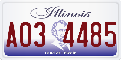 IL license plate A034485