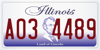 IL license plate A034489