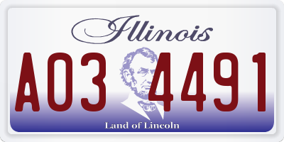 IL license plate A034491