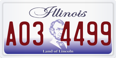 IL license plate A034499