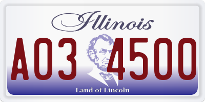 IL license plate A034500