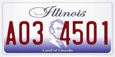 IL license plate A034501
