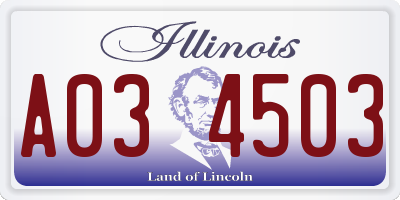 IL license plate A034503