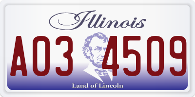 IL license plate A034509