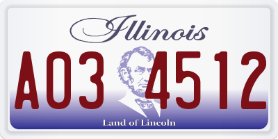 IL license plate A034512