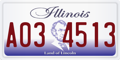 IL license plate A034513
