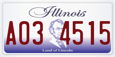 IL license plate A034515